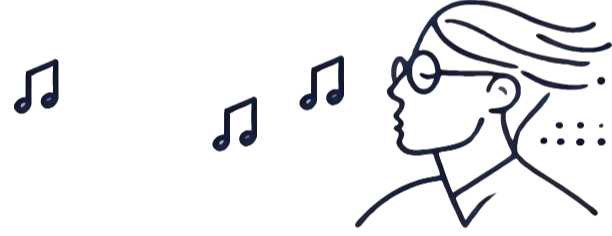 A person listening to music